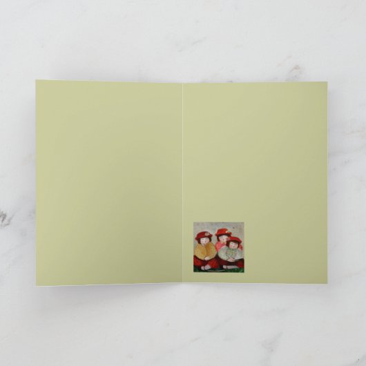 Karte mit 3 Mädchen (Innenseite)