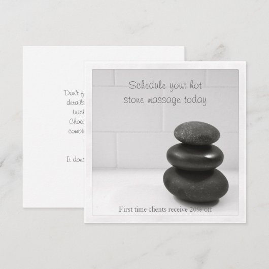 Karte mit Balancestones (Vorne/Hinten)