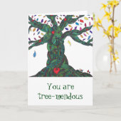 Karte mit Baum für Glückwünsche/ Ermutigung (Gelbe Blume)