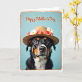 Karte mit bedrängtem Border-Hund (Gelbe Blume)