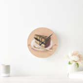 Karte mit bemaltem Aquarellkuchen Runde Wanduhr (Zuhause)
