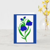 Karte mit blauen Blumen (Gelbe Blume)