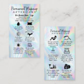 Karte mit bleibender Makeup Aftercare (Vorne/Hinten)