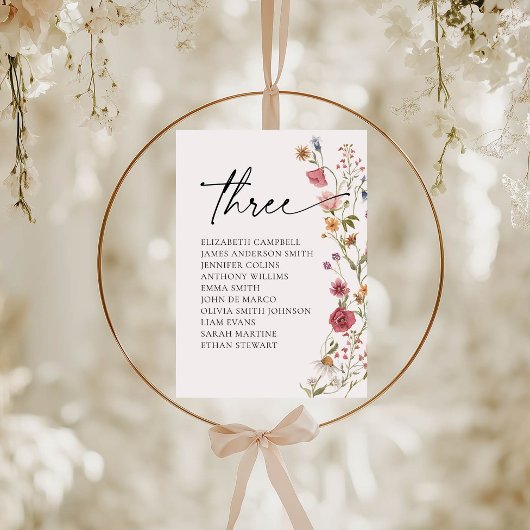 Karte mit Blumenbestellkarte | Tabelle drei