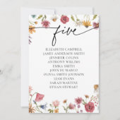 Karte mit Blumenbestellkarte | Tabelle fünf (Vorderseite)