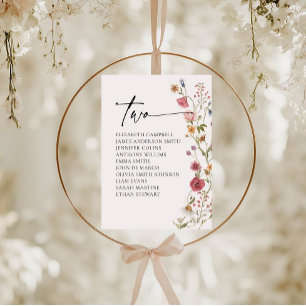 Karte mit Blumenbestellkarte Tabelle zwei
