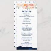 Karte mit Blumenpfirsichen und Navy-Watercolor-Din (Vorne/Hinten)