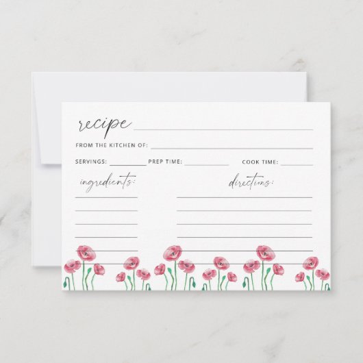 Karte mit Blumenrezepten (Vorderseite)