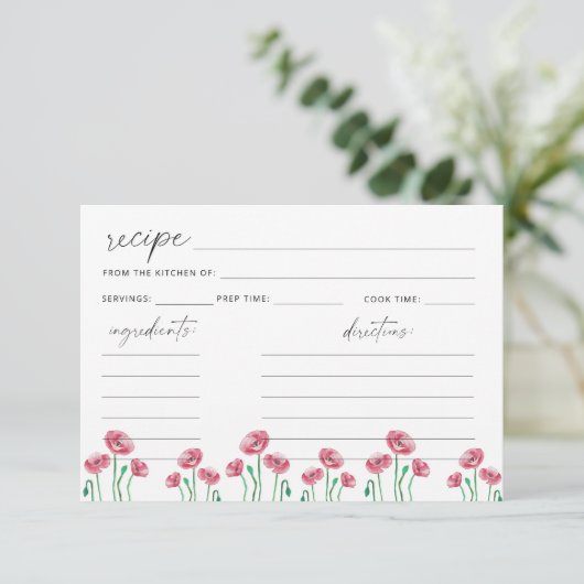 Karte mit Blumenrezepten (Stehend Vorderseite)