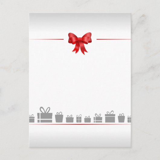Karte mit Bogen und Geschenken (Vorderseite)