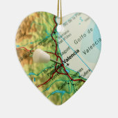 Karte mit Button mit Hinweis auf die Stadt Valenci Keramikornament (Rechts)