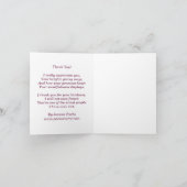 Karte mit danken Ihnen Gedicht nach innen (Innenseite)