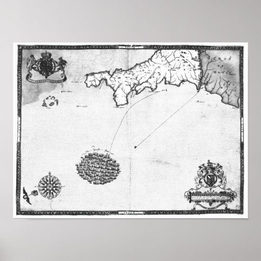 Karte mit den Routen der Armada-Flotte Poster (Vorne)
