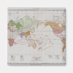 Karte mit den Sprachen der Welt Magnet