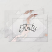 KARTE MIT DETAILS ZU MARMOR UND ROSE GOLD WEDD (Vorne/Hinten)