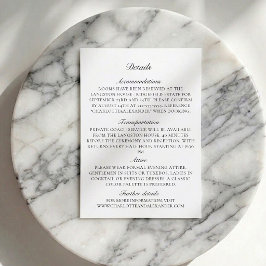 Karte mit Details zur Hochzeit im Stil des alten G
