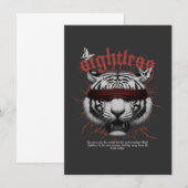 Karte mit edlem weißen Tiger: Dunkle Ästhetik (Vorne/Hinten)