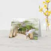 Karte mit Engeln unter einem Stone Arbor (Gelbe Blume)