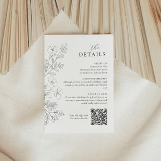 Karte mit floralen minimalistischen Hochzeitsdetai