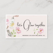 Karte mit floraler Wellness-Bewerbung (Vorderseite)