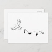 Karte mit Friedenstaube und christlichen Symbolen (Vorne/Hinten)