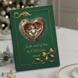 Karte mit gefaltetem Motiv Herz des göttlichen Kin