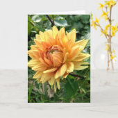 Karte mit gelber Dahlie (Gelbe Blume)