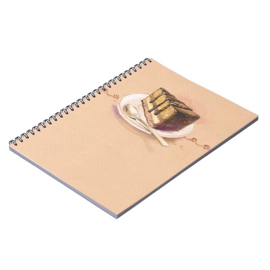 Karte mit gemaltem Aquarellkuchen Notizblock (Linke Seite)