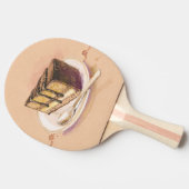 Karte mit gemaltem Aquarellkuchen Tischtennis Schläger (Seitenansicht)