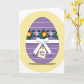 Karte mit gestreiftem ovalem Blumenmuster (Gelbe Blume)