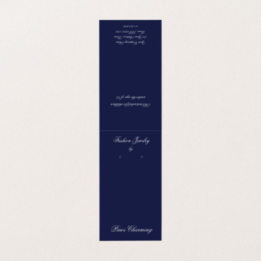 Karte mit geteerter Navy- und Grau-Dangle-Earring (Außenseite Aufgefaltet)