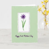 Karte mit getüpfeltem Blumenmuster (Gelbe Blume)