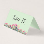 Karte mit grünen Tischnummern mit Blumenmuster (Vorderseite)
