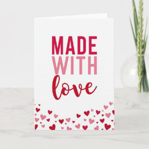 Karte mit Herz-Muster 'Made With Love'
