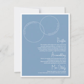 Karte mit Hochzeitsdetails für zwei Ringe