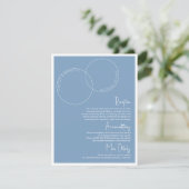 Karte mit Hochzeitsdetails für zwei Ringe (Stehend Vorderseite)