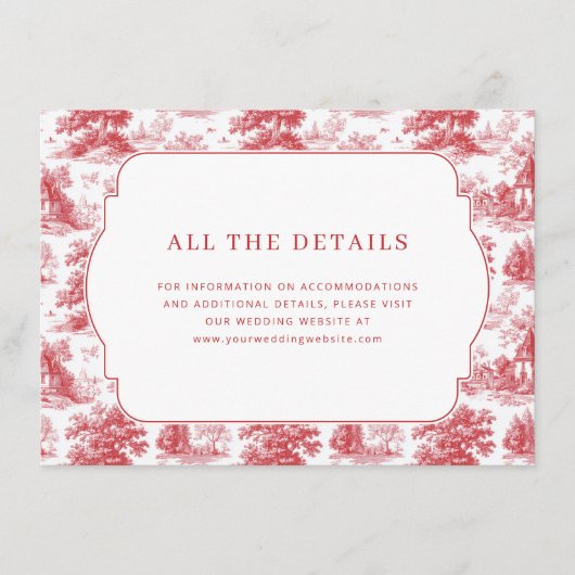 Karte mit Hochzeitsdetails im Vintage-Stil (Vorderseite)