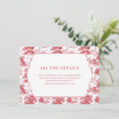 Karte mit Hochzeitsdetails im Vintage-Stil (Stehend Vorderseite)
