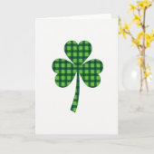 Karte mit kariertem Kleeblatt-Design (Gelbe Blume)