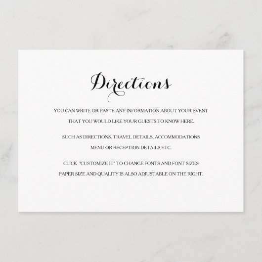 Karte mit Karte in Schwarz und Weiß (Vorderseite)