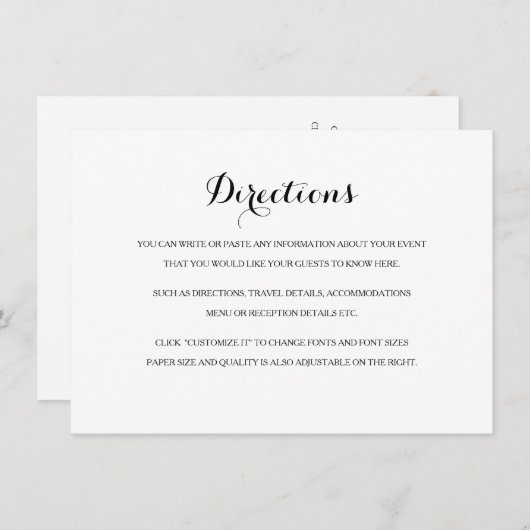 Karte mit Karte in Schwarz und Weiß (Vorne/Hinten)