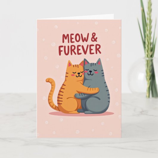 Karte mit Katzenliebe für immer süß (Vorderseite)
