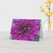 Karte mit lila Dahlie (Gelbe Blume)