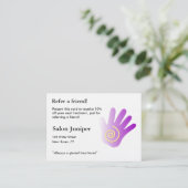 Karte mit Massagehand (Stehend Vorderseite)