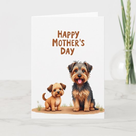 Karte mit Muster weißer Hunde (Vorderseite)