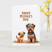 Karte mit Muster weißer Hunde (Gelbe Blume)