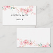 Karte mit Name und Nummer der Tabelle. (Vorne/Hinten)