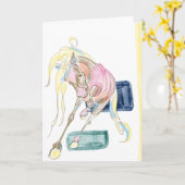 Karte mit Pferdemotiv, Geschenkkarte (Gelbe Blume)