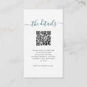 Karte mit QR-Code für Hochzeiten am Strand (Vorderseite)