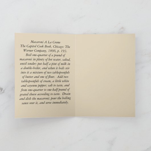 Karte mit Rezept (Innenseite)